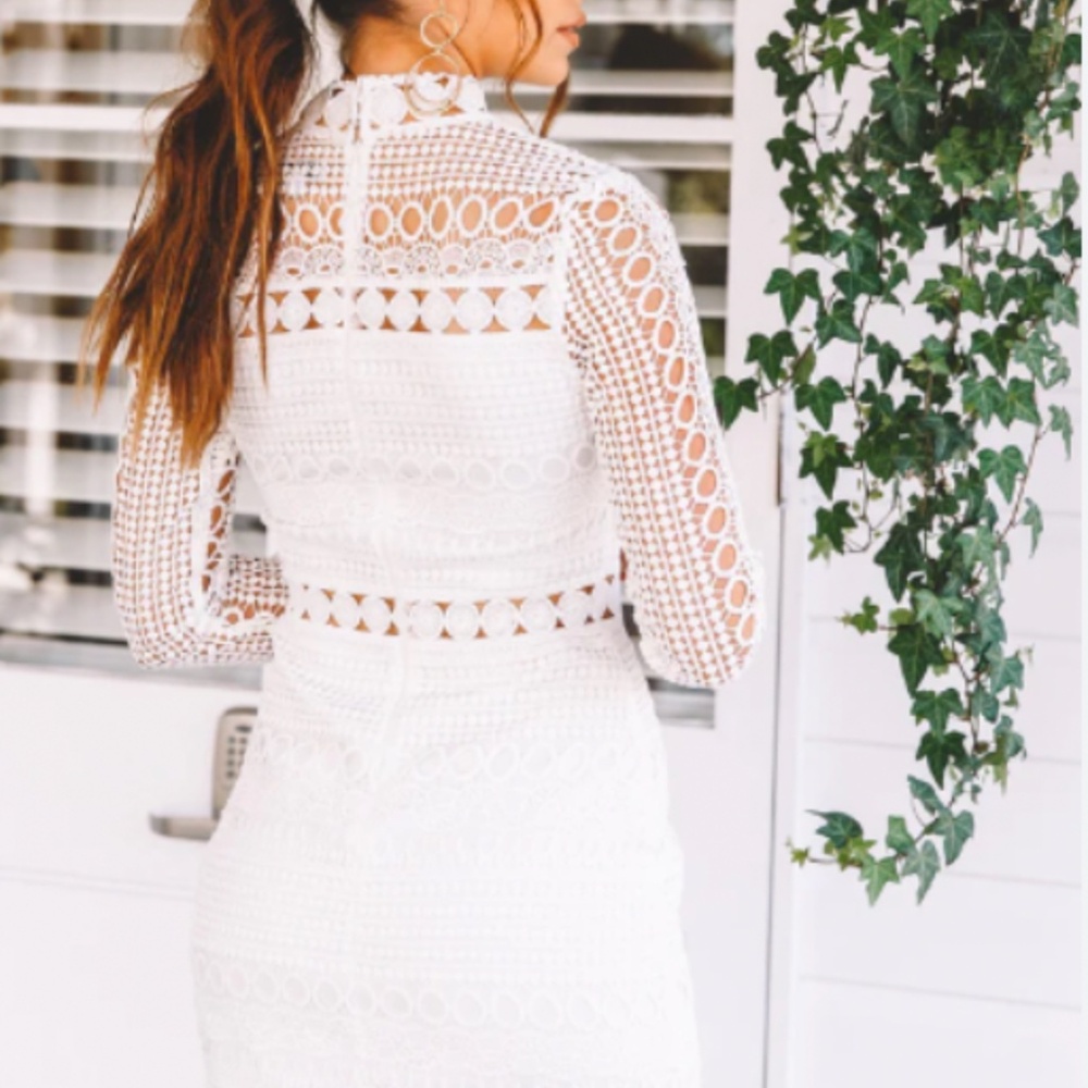 Long sleeve white lace mini dress from Two Sisters NWT!! - Picture 8 of 14